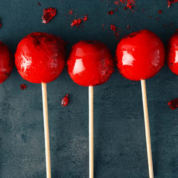 Homemade toffee apples