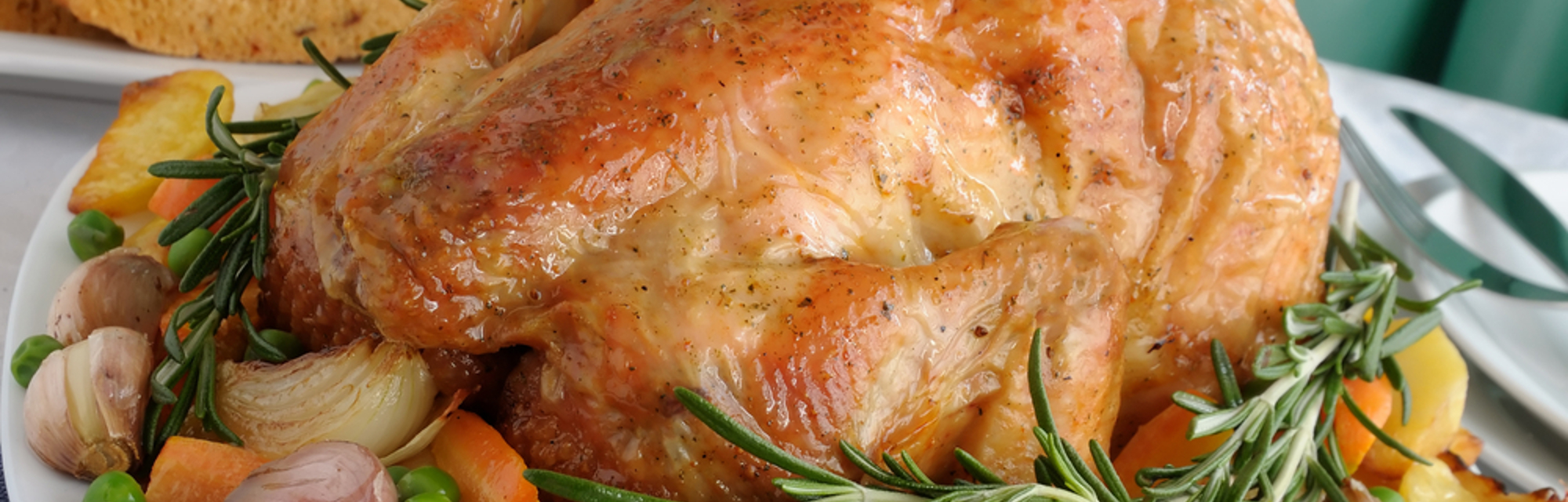 Delicious roasted spring chicken and vegetables