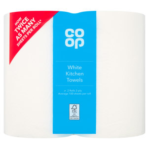 Co-op White Kitchen Towel